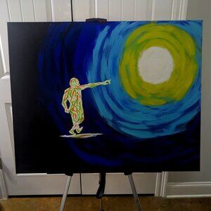 "Reaching For Infinity" Original Abstract Handmade Acrylic Painting On Canvas